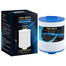 POOLPURE PAS50SV-F2M spa filter top view with easy-install handle