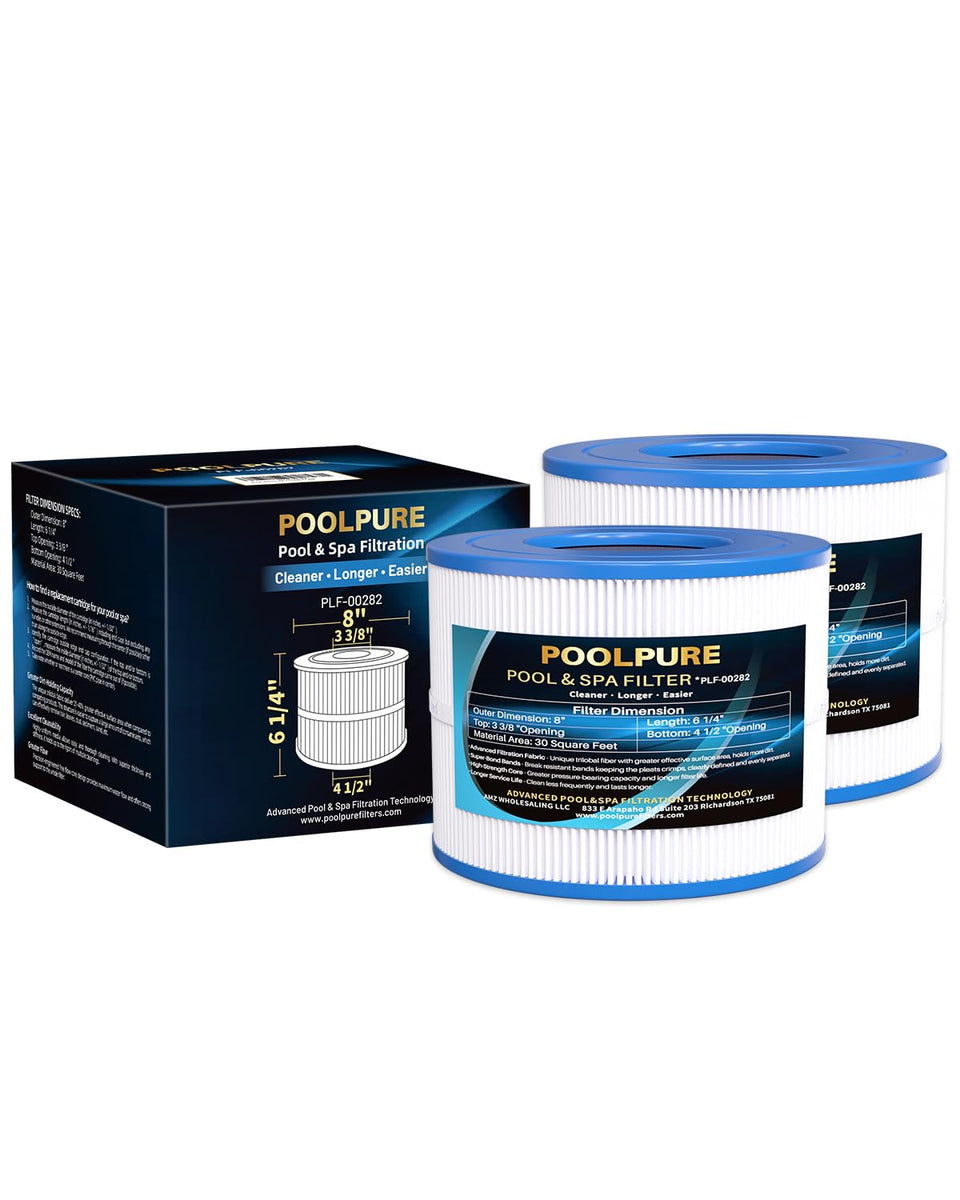 POOLPURE PBF40M filter end-cap design for secure spa fit and durability