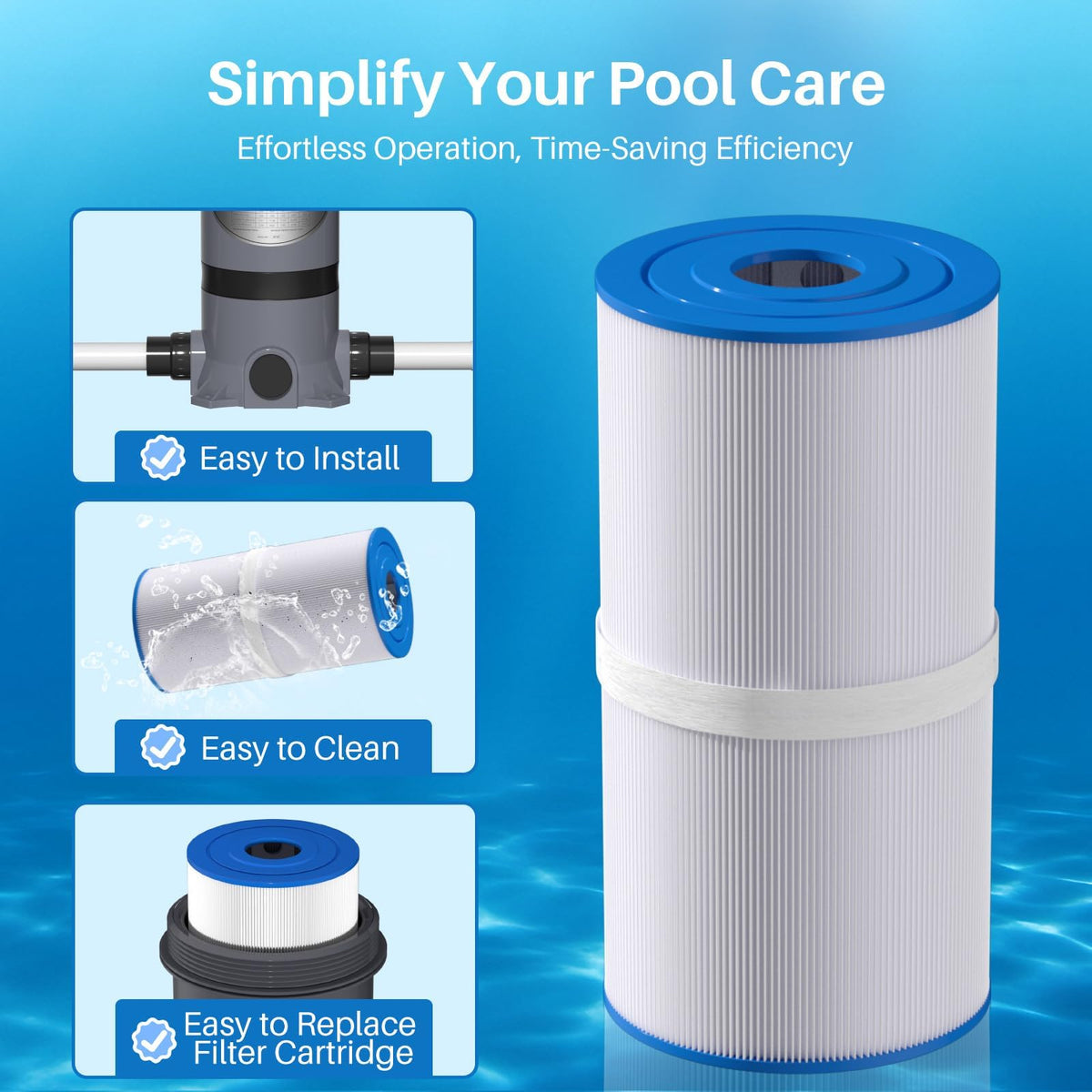 POOLPURE PFT-AF50 easy-install design simplifies setup beside your pool.