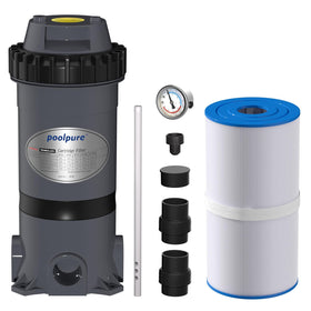 POOLPURE PFT-AF50 tank exterior shows durable ABS housing for outdoor pools.