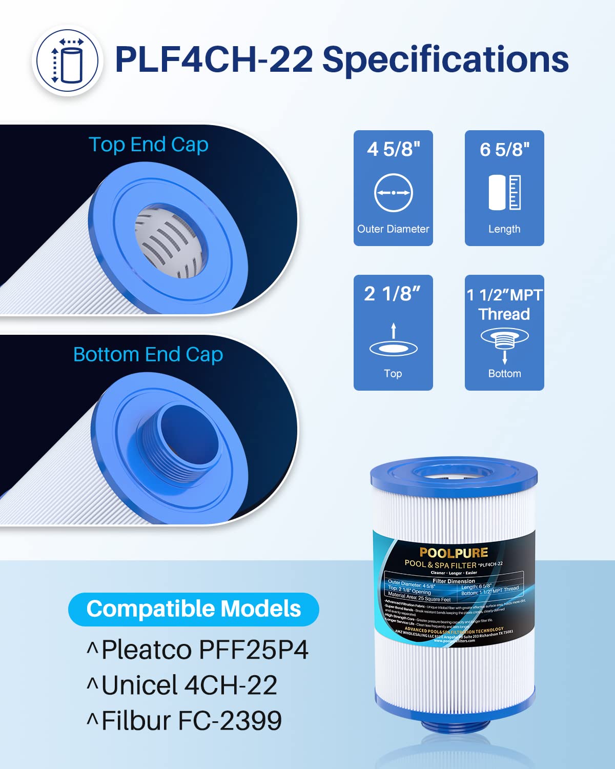 POOLPURE PLF4CH-22 body shows durable design for long-lasting performance