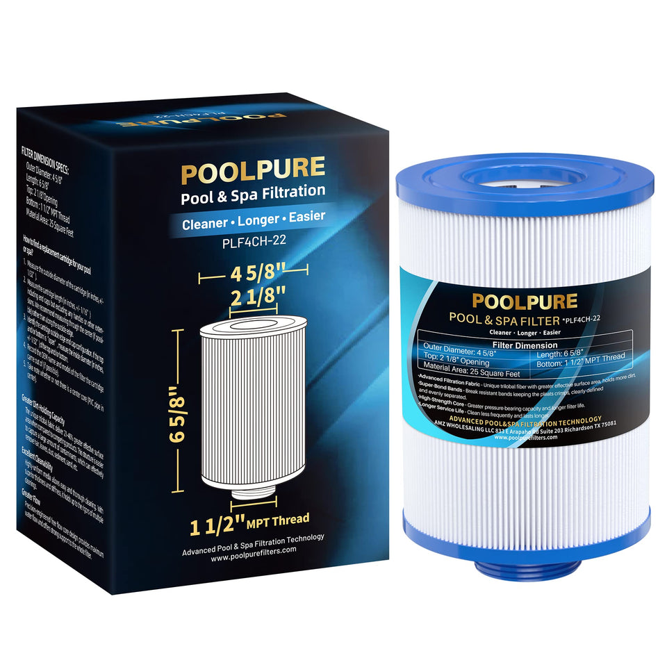 POOLPURE PLF4CH-22 cap secures fit for crystal-clear spa water