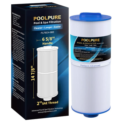 POOLPURE PLF6CH-960 spa filter close-up of trilobal fabric for better dirt capture