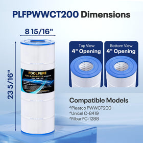 PoolPure PWWCT200 close-up shows trilobal filtration fabric for debris capture.