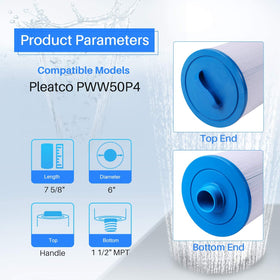 Close-up of POOLPURE PWW50P4 filter mesh and media
