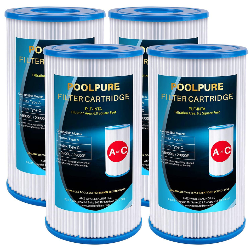 PoolPure replacement filter Type A/C 8x4.2 inch for Intex pumps.
