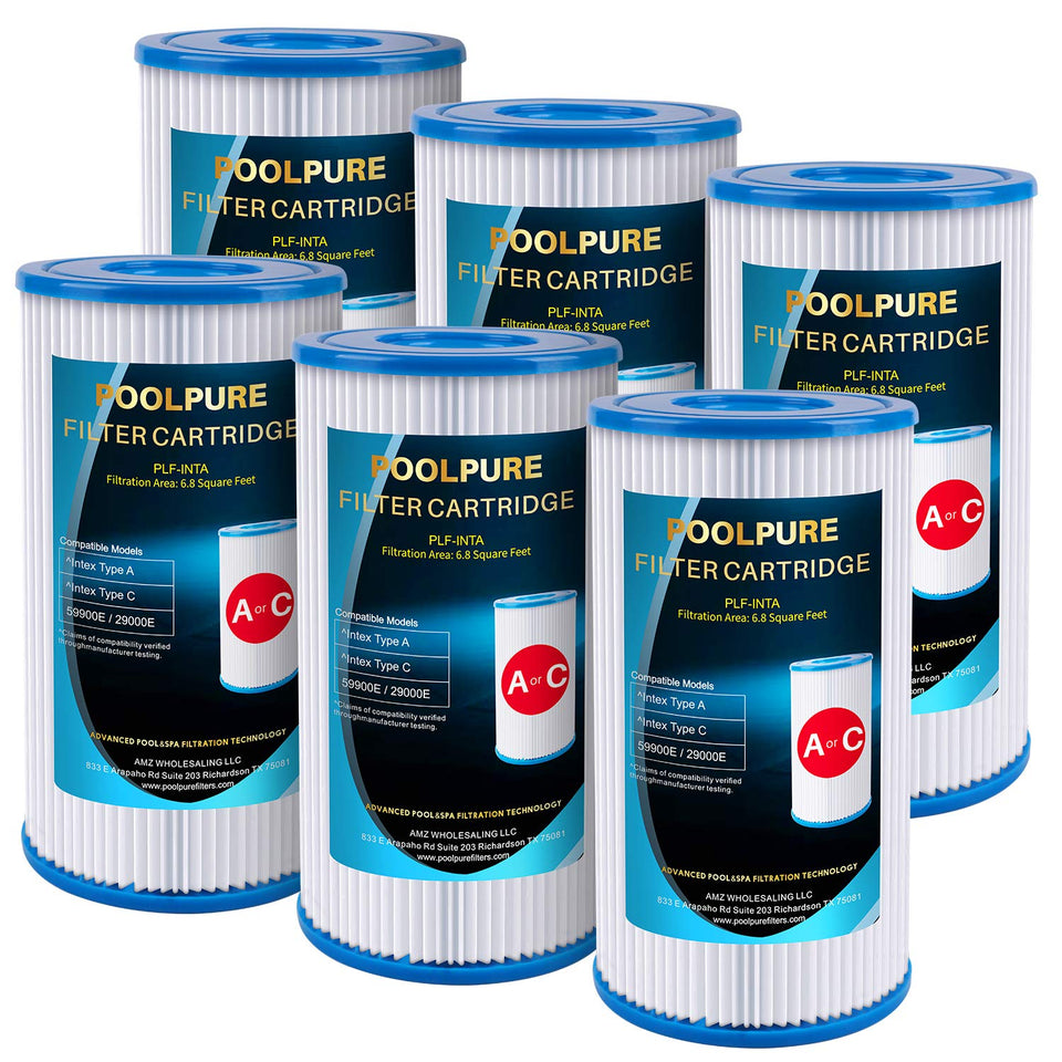 PoolPure Type A/C replacement filter for 8x4.2 inch cartridges improves clarity
