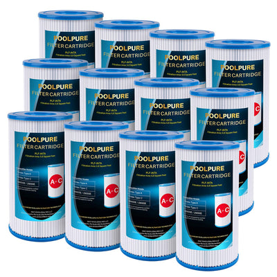 POOLPURE Type A/C cartridge exterior shows durable fabric for lasting filtration.