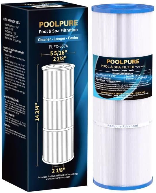 POOLPURE C-5374 spa filter demonstrates compatibility across spa models for a secure fit.