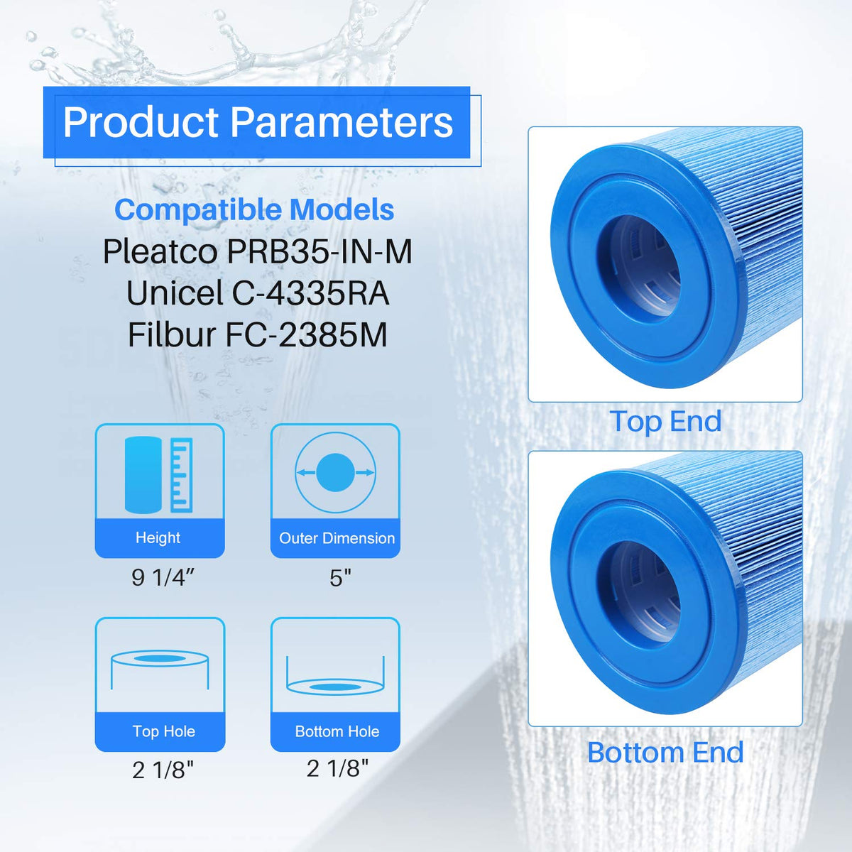 POOLPURE replacement filter compatibility chart showing cross-brand replacements.