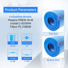 POOLPURE replacement filter compatibility chart showing cross-brand replacements.