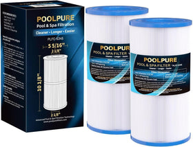 PoolPure spa filter demonstrating dirt-locking technology for clearer water