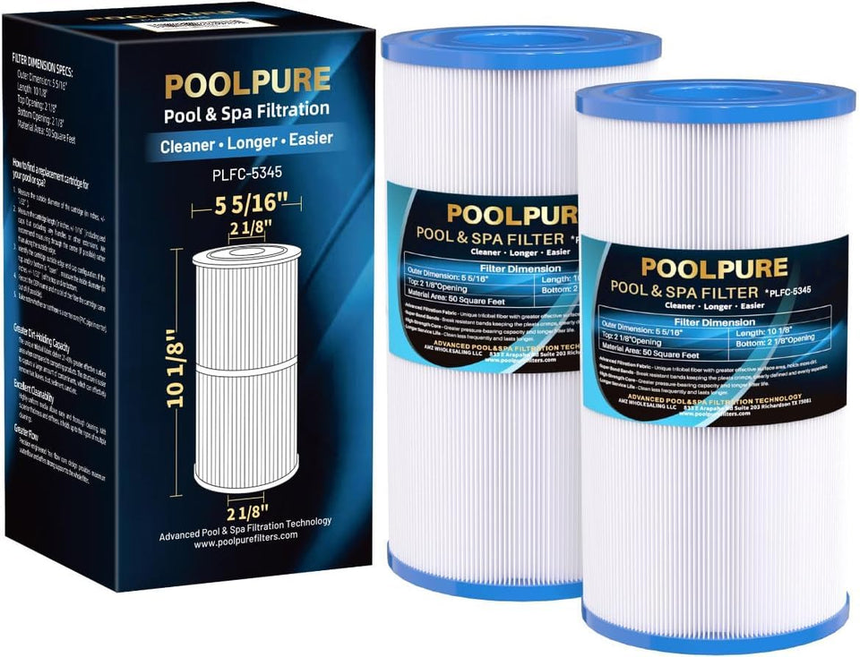 PoolPure spa filter demonstrating dirt-locking technology for clearer water