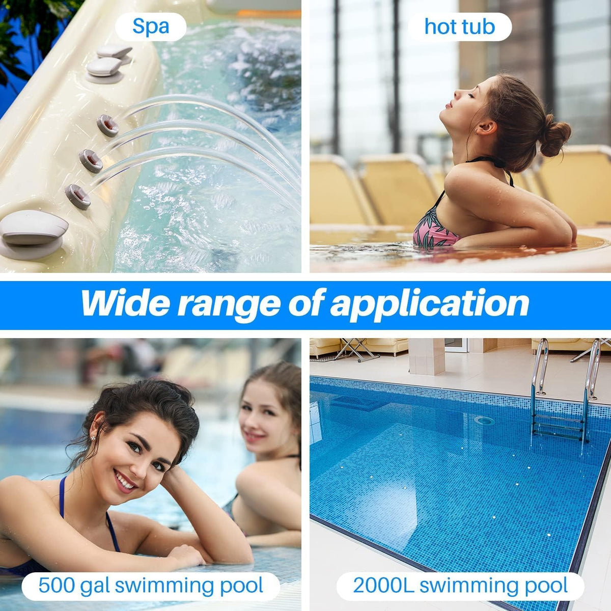 PoolPure water clarity visual suggesting crystal-clear spa experiences.