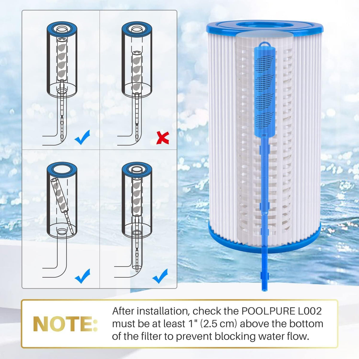 PoolPure zeolite filtration closeup showing water clarity power.