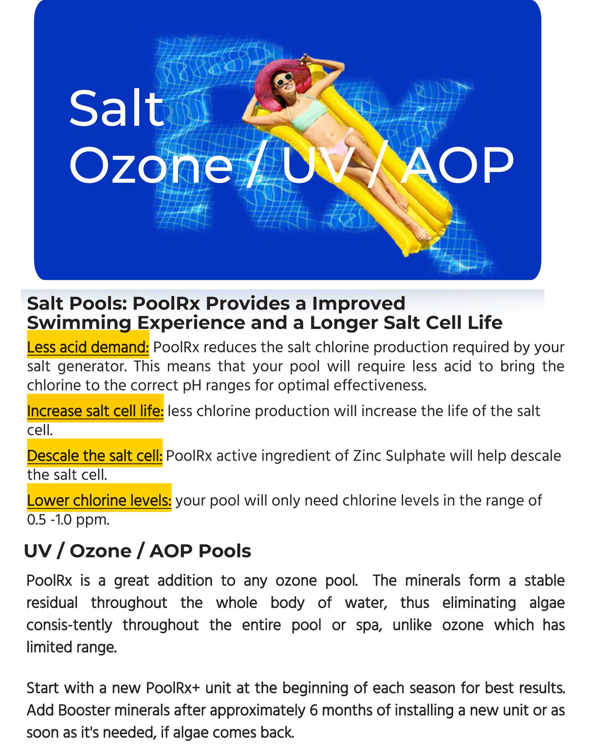 PoolRx NSF-certified badge signals trusted quality for pool safety.