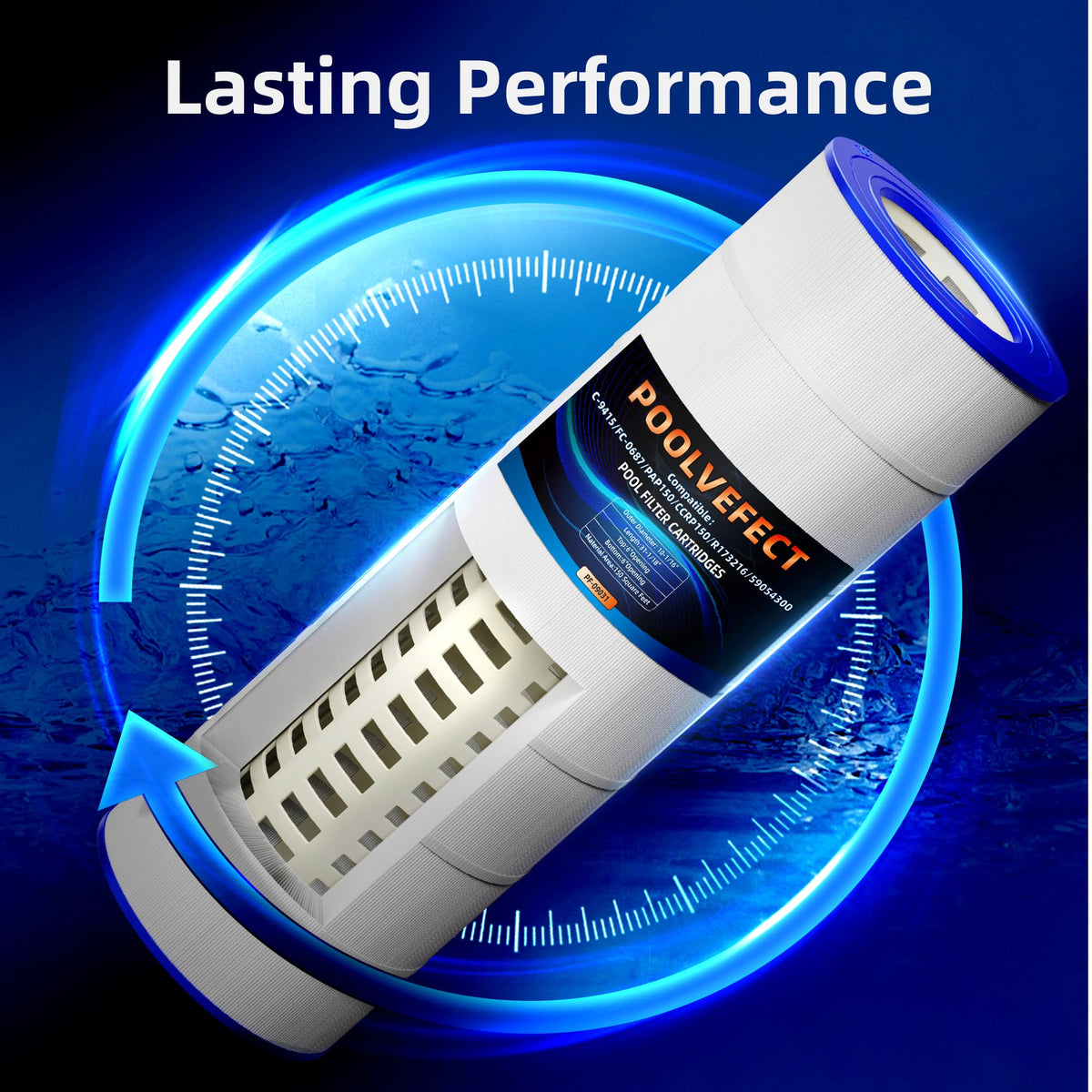 POOLVEFECT PF-09031 easy-clean cartridge for quick maintenance