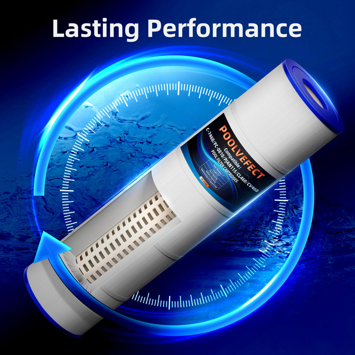 POOLVEFECT PF-07080 cleaning process, rinse restores like-new performance.