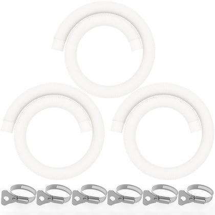 Poolvio 1.5-inch x 59-inch hoses three-pack for DIY pool setup and filtration