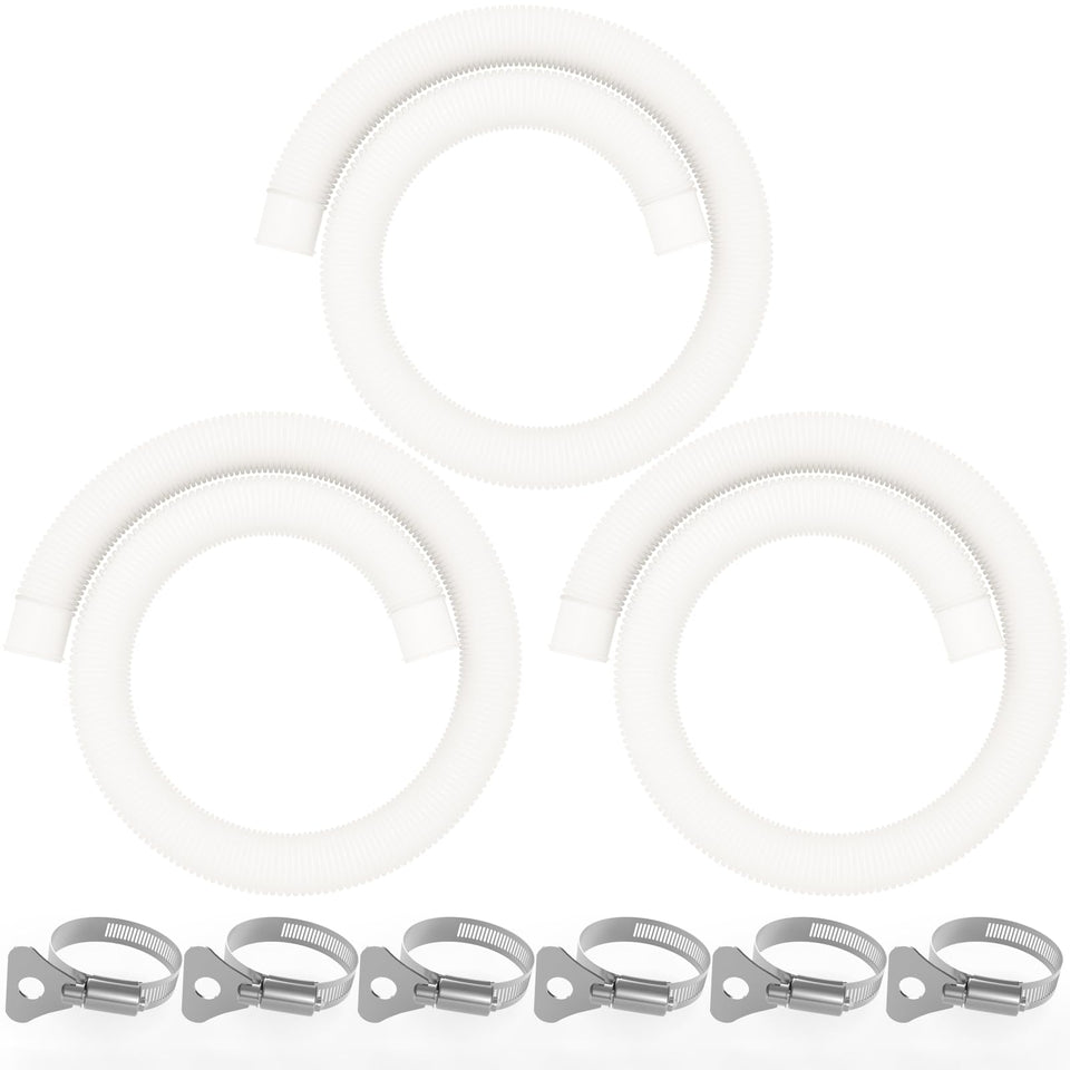 Poolvio 1.5-inch x 59-inch hoses three-pack for DIY pool setup and filtration