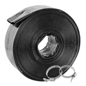 Poolvio backwash hose 2in x 100ft coiled, robust reinforced PVC for heavy use