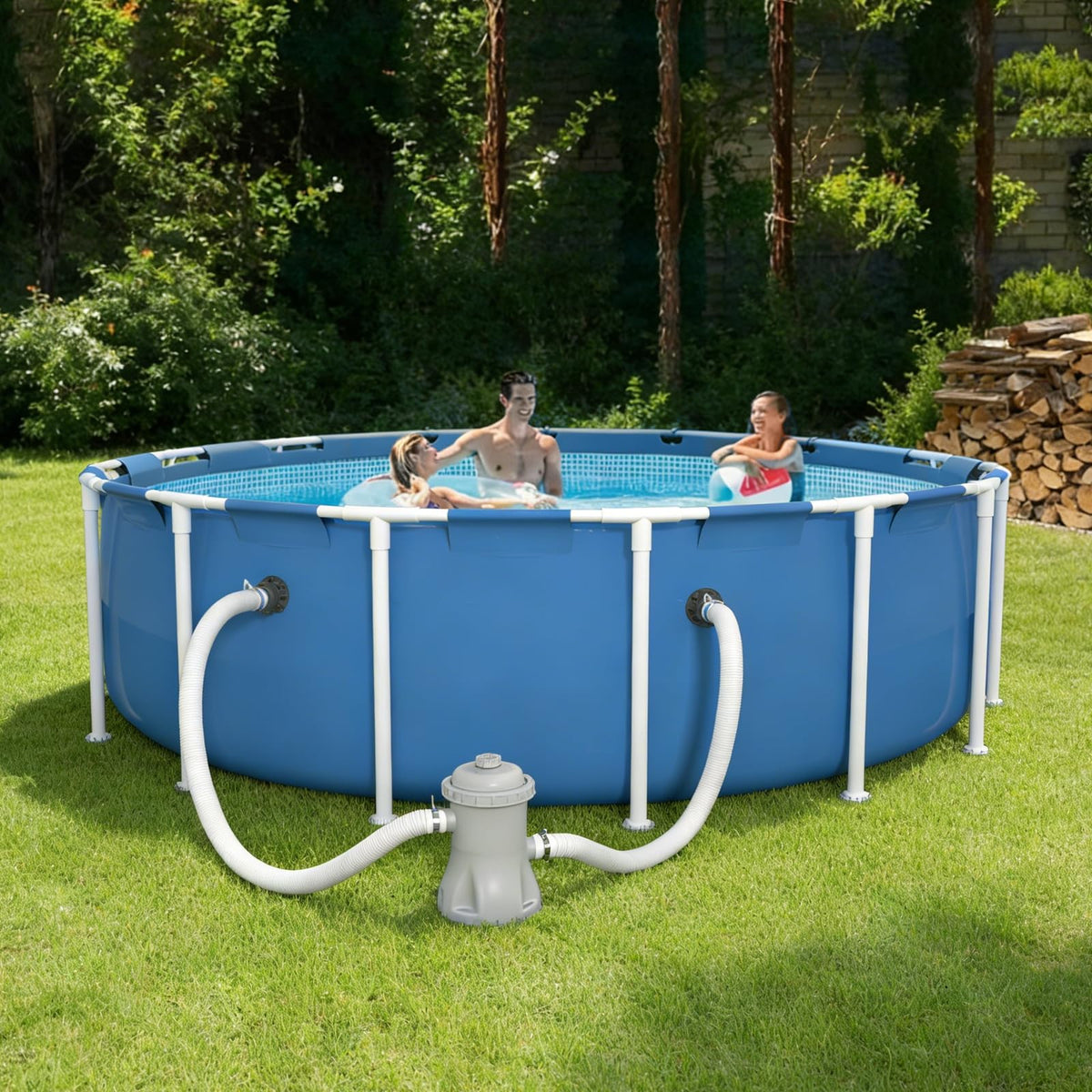 Poolvio includes clamps and hoses ready for quick, leak-free setup