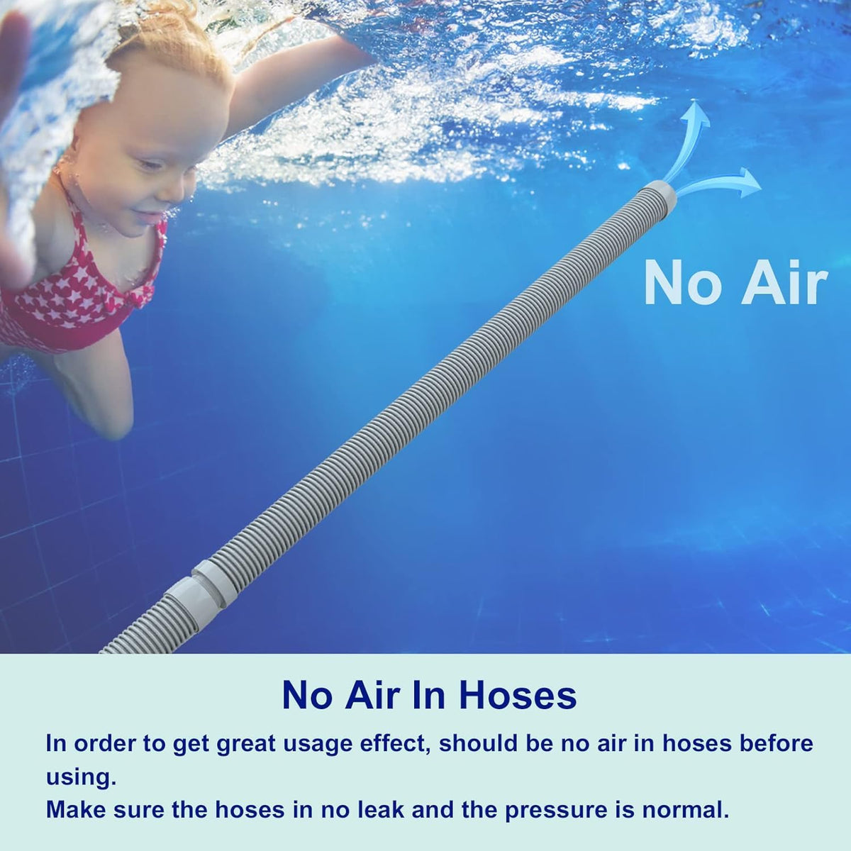 Poolvio fill hose with water tip to maximize suction