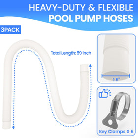 Poolvio rust-proof metal thumb clamps securely join hoses with tool-free installation