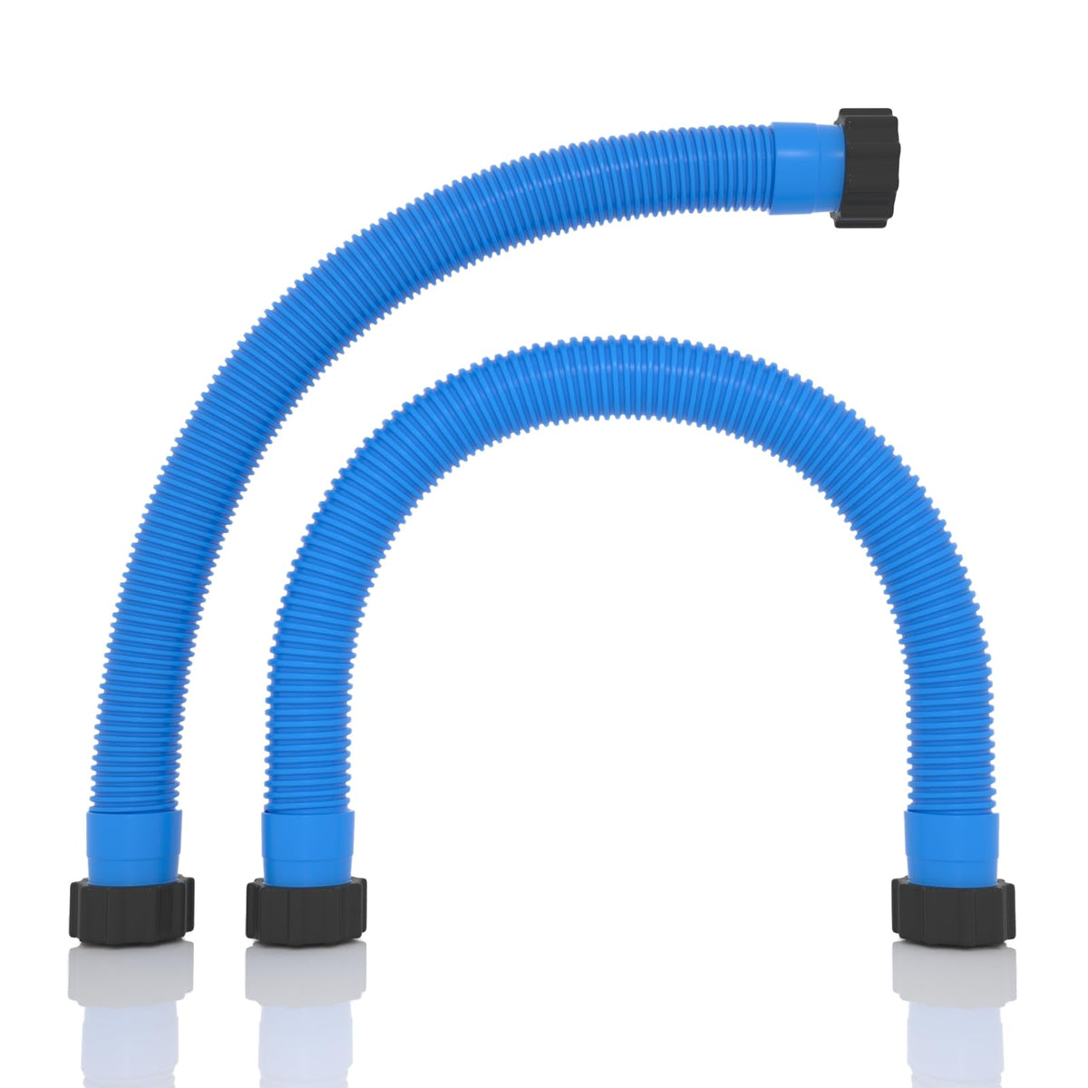 PoolWHALE blue 1.5 inch by 20 inch hose front view for above-ground pumps