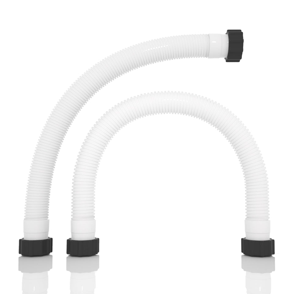 PoolWHALE 1.5in x 20in hoses, two-pack, white color for above-ground pools