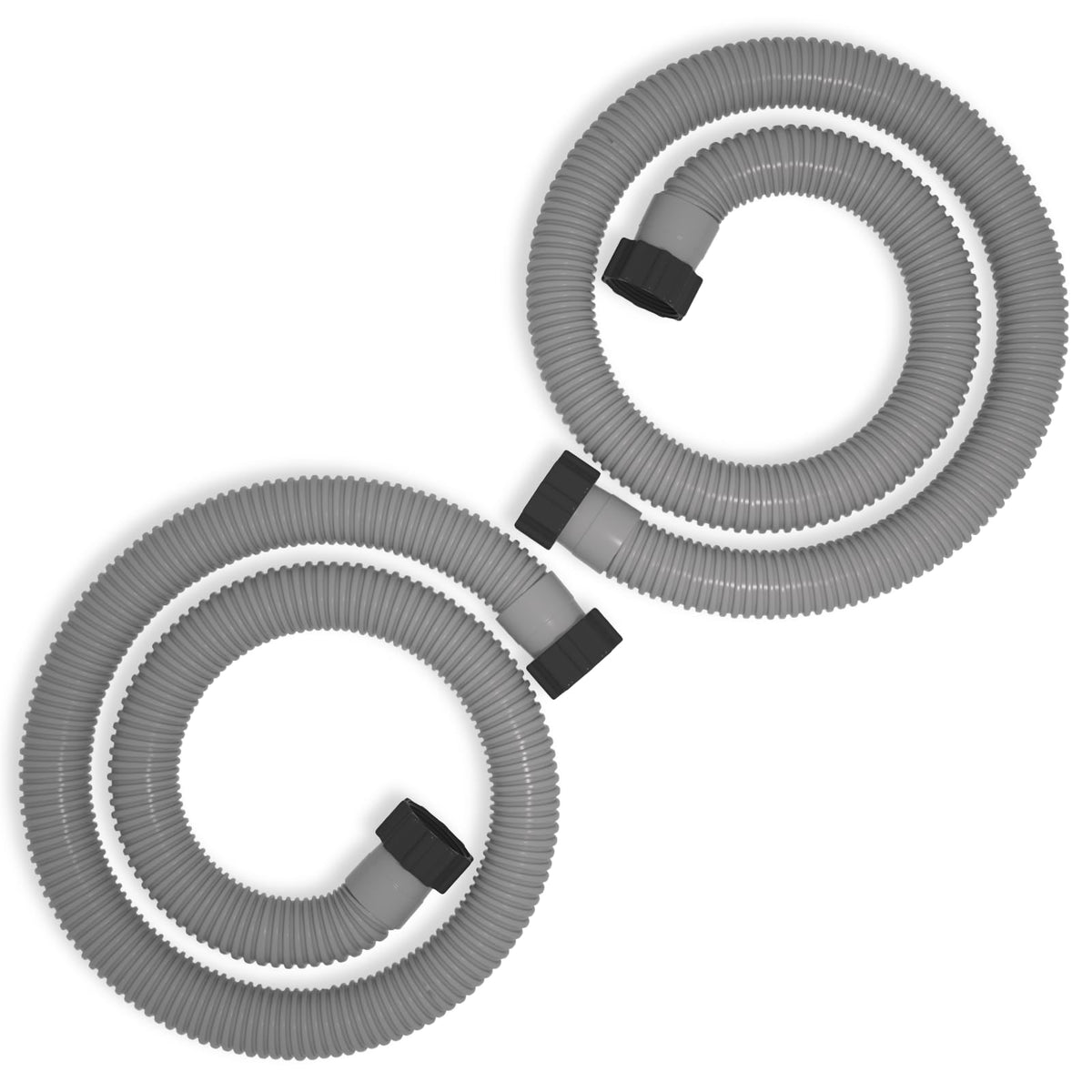 POOLWHALE 1.5 inch x 59 inch pool hose replacement in grey, two-pack, easy setup.