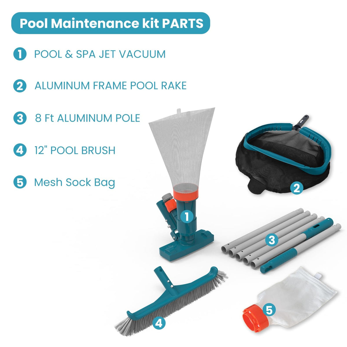 PoolWhale 13.5-inch brush reaches walls and corners with ease.