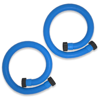 POOLWHALE blue hose end for above-ground pools with quick-connect compatibility.