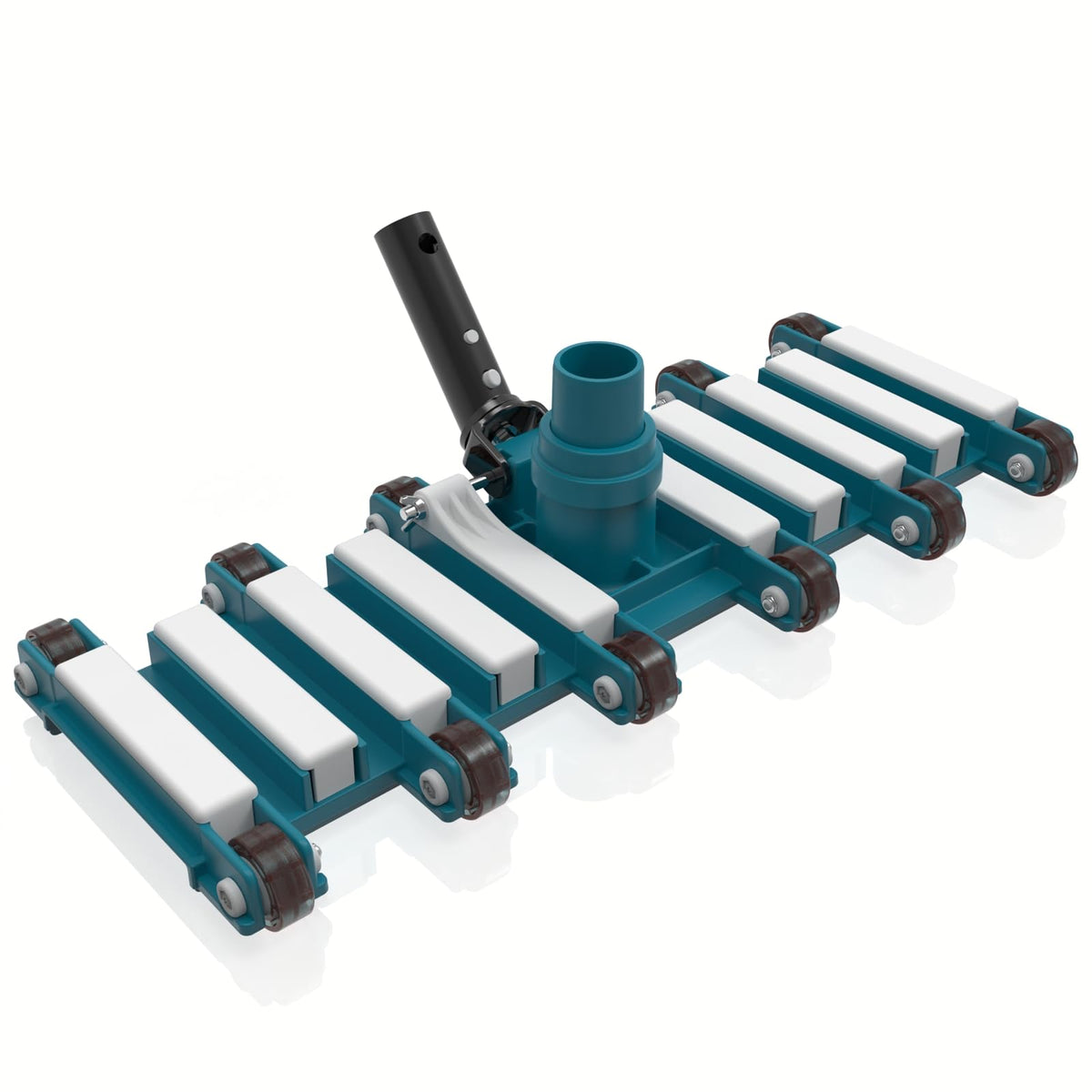 POOLWHALE 19-Inch vacuum head with wheels, wide front view for quick debris pickup.