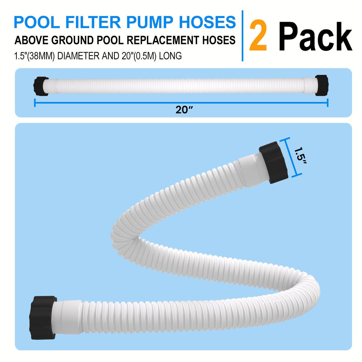 PoolWHALE hose close-up highlights flexible PE construction