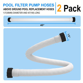 PoolWhale 1.5in x 40in hose—fits Intex and Coleman above-ground pool systems.