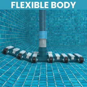 POOLWHALE smooth-rolling urethane wheels protect pool surfaces.