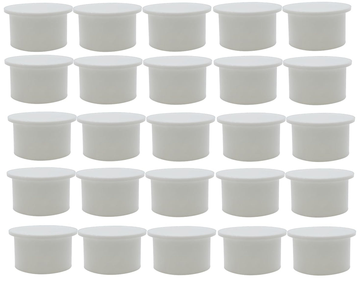 Poolzilla 25-pack white fence hole cover caps protect deck holes for a safer pool season