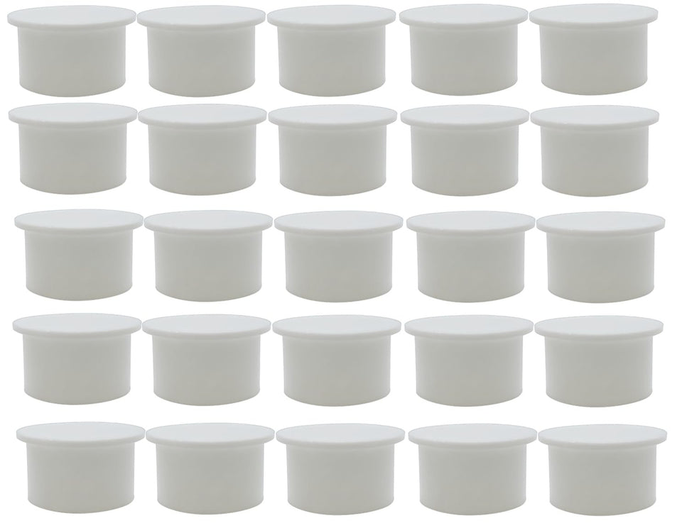 Poolzilla 25-pack white fence hole cover caps protect deck holes for a safer pool season