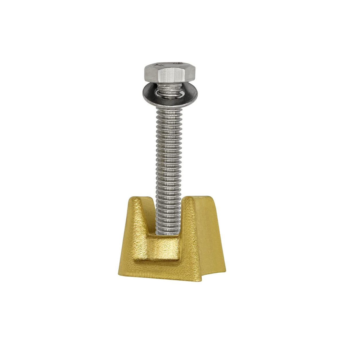 Poolzilla wedge bolt and washer with 2.1 inch length shown for secure mounting.