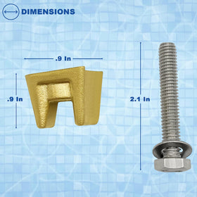 Poolzilla bronze wedge piece detailed view highlighting corrosion resistance.