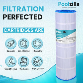 Poolzilla cartridge cleaning ease with a simple rinse.