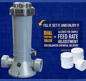 Poolzilla 4.2 lb tank capacity ready for steady tablet feeding