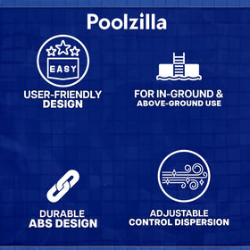 Poolzilla dimensions-7x7 image highlights size fit for up to four tablets