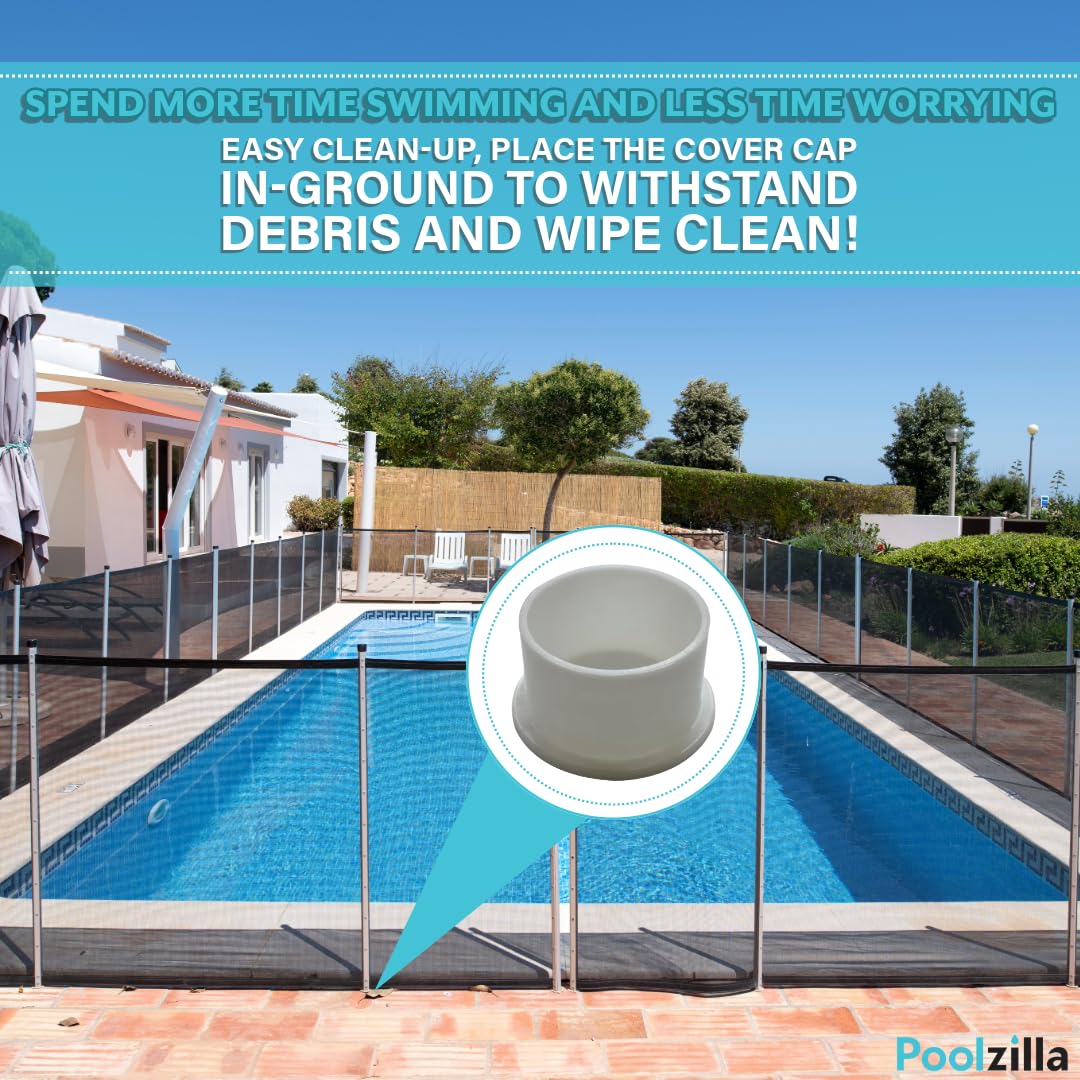 Poolzilla cap fits into 1-inch sleeve for fast, hassle-free installation
