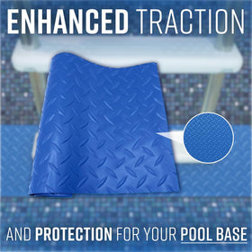 Poolzilla ladder mat designed for outdoor poolside use.