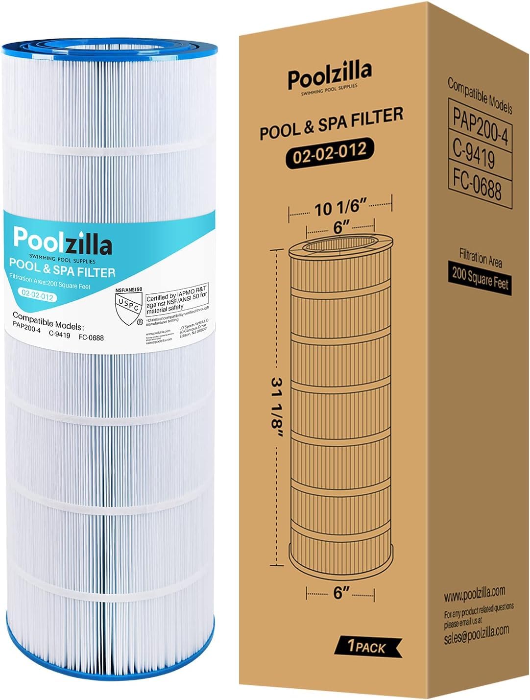 Poolzilla PAP200 replacement filter cartridge for steady flow and clearer water.