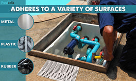 Poolzilla pipe-marking labels improve visibility on pool system components.