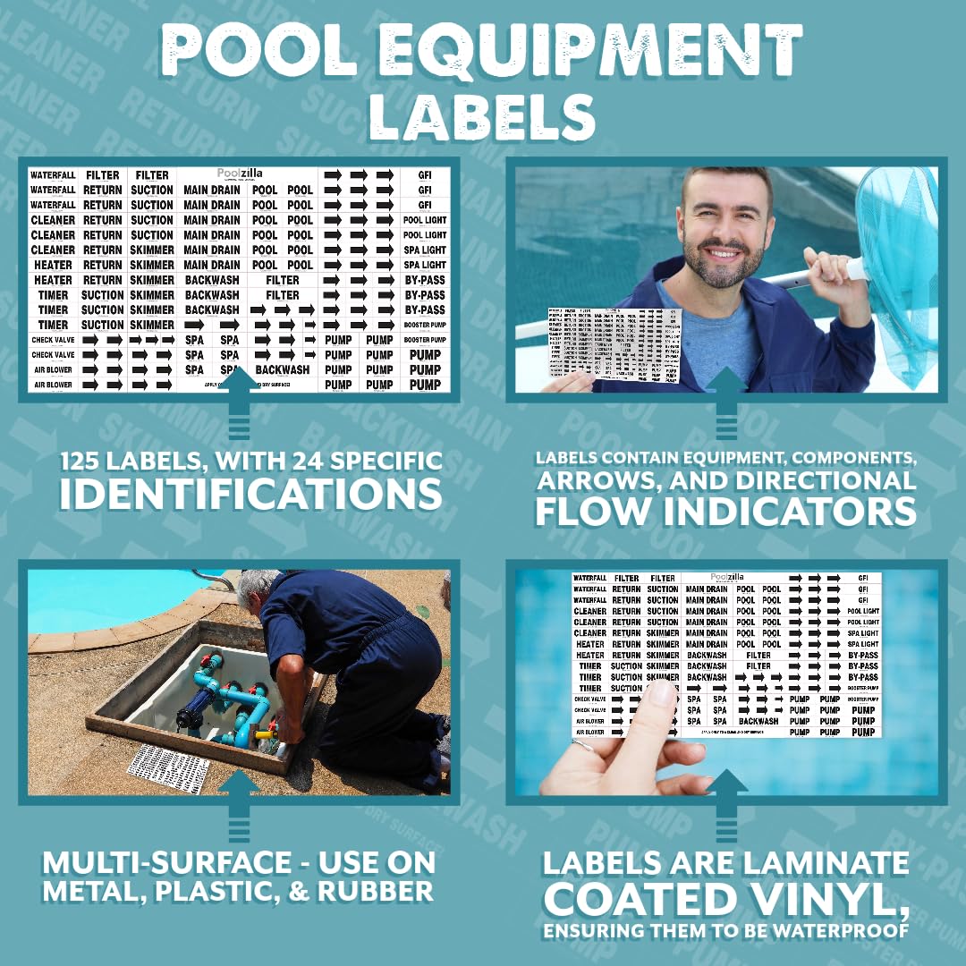 Poolzilla sheet dimensions 18x9.5 inches provide a compact labeling solution.
