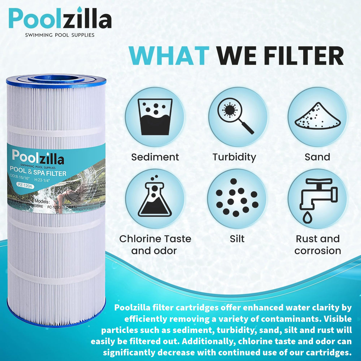 Poolzilla warranty and assurance badge communicates risk-free purchasing support